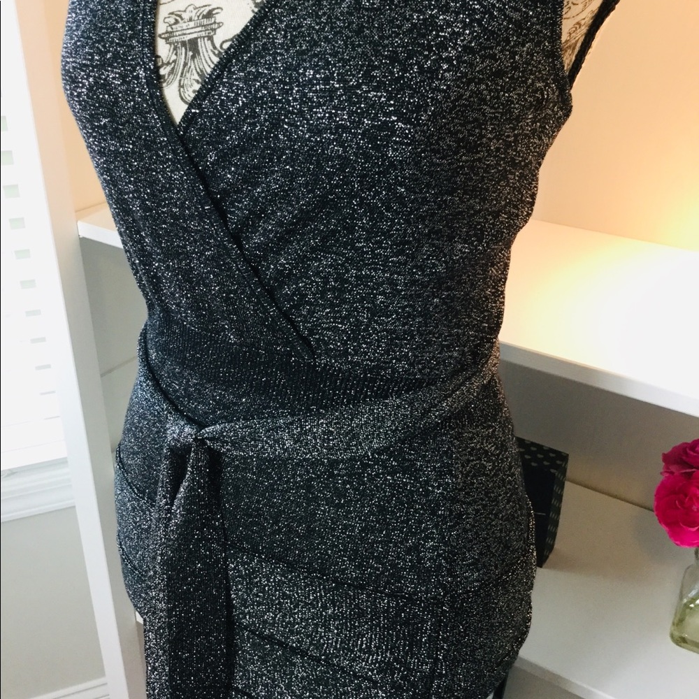 BRAND NEW! BCBG MaxAzria Black/Silver Halter Dress - Picture 4 of 8